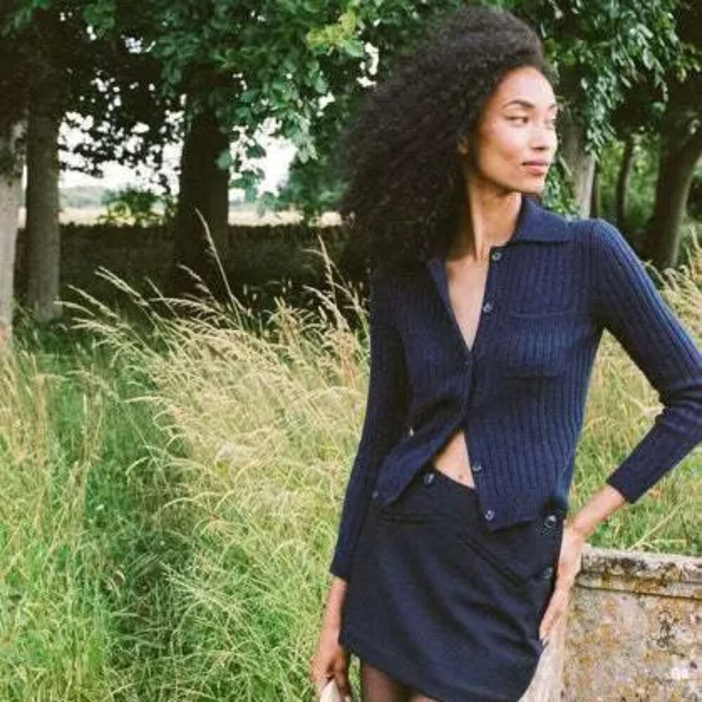 NWT Dôen Navy Harrington Cardigan Size S